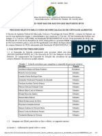 EDITAL Seleção Especializacao Ciencias Alimentos 12023 CESP-BATDE-BATDG-BATBATURITE-IFCE