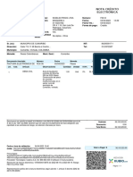 Nota Crédito Electrónica: Número: Fecha: Fecha Vto.: Forma de Pago: Razón Social: Identificación: Teléfono: Dirección