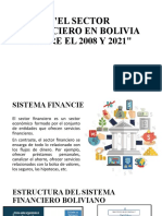 El Sector Financiero en Bolivia ENTRE EL 2008 Y 2021