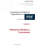 Números Reales y Funciones: Licenciatura en Higiene y Seguridad en El Trabajo