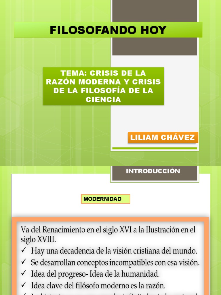 Crisis de La Razón Moderna y Crisis de La Filosofía de La Ciencia | PDF ...