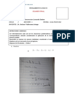 EXAMEN FINAL - Pensamiento Logico