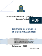 Seminario de Didáctica de Didáctica Avanzada: Universidad Nacional de Cajamarca