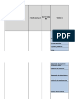 Proceso Zona / Lugar Tareas Actividad ES: Herramienta, Trasciego