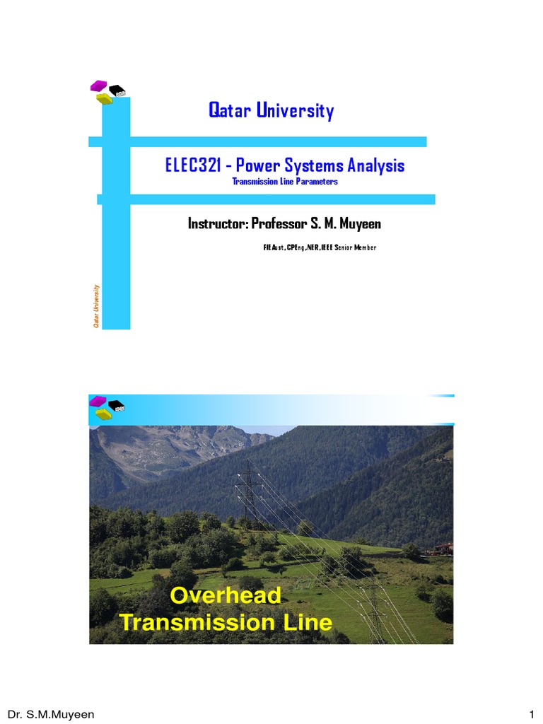 Weeks 4 8 Transmission Line Parameters Pdf Electric Power