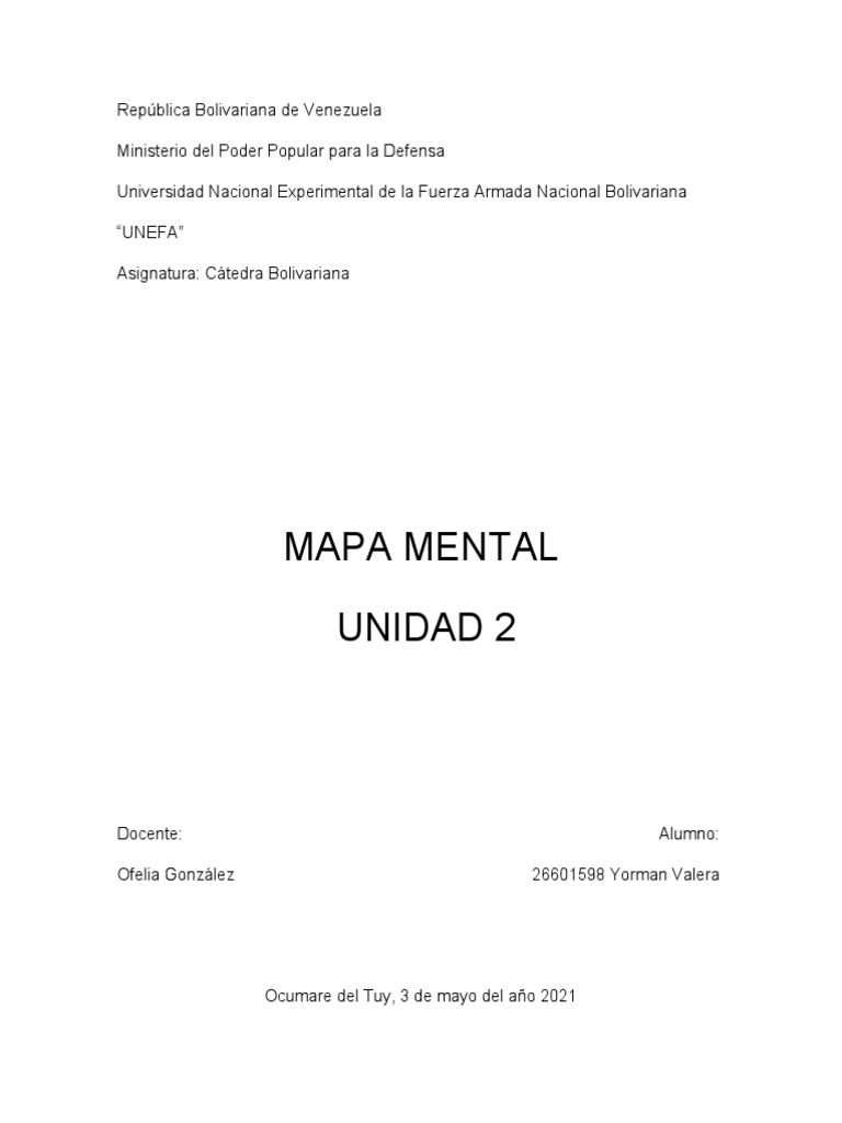 Mapa Mental Unidad 2 | PDF | Política de venezuela | América del Sur