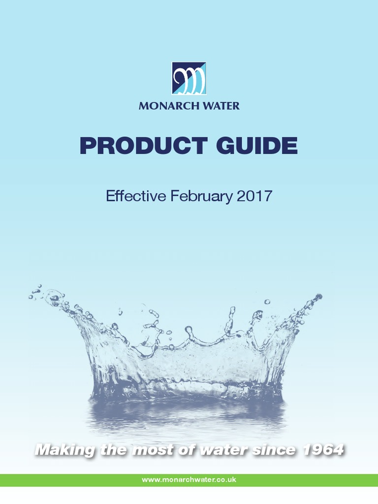 Monarch Water Product Guide | PDF | Water Purification | Water