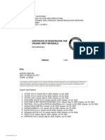 Certificate of Registration For Organic Input Materials: Firm No