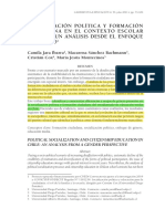 Socialización Politica y Formación Ciudadana en El Contexto Escolar Chileno, Desde Un Enfoque de Genero