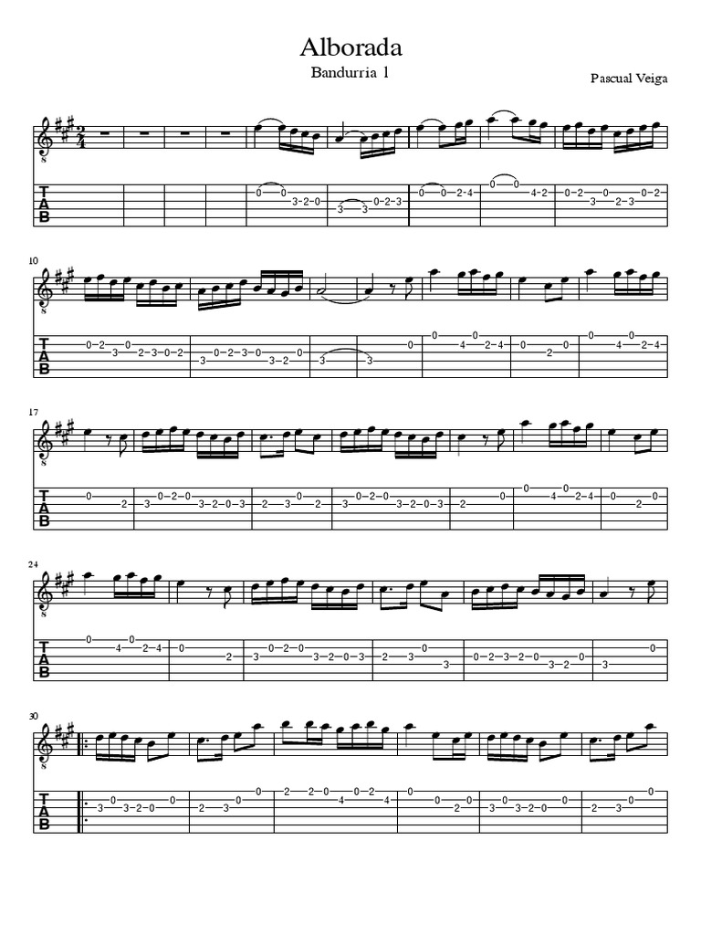 Partitura Bandurria 1 Alborada | PDF