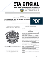 Sumario Consejo Legislativo Del Estado Bolívar Reforma Integral de La Ley de Timbre Fiscal Del Estado Bolívar, en