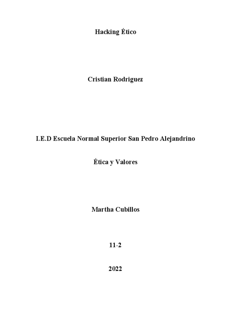 Hacking ético Pdf Hacker De Seguridad Informática
