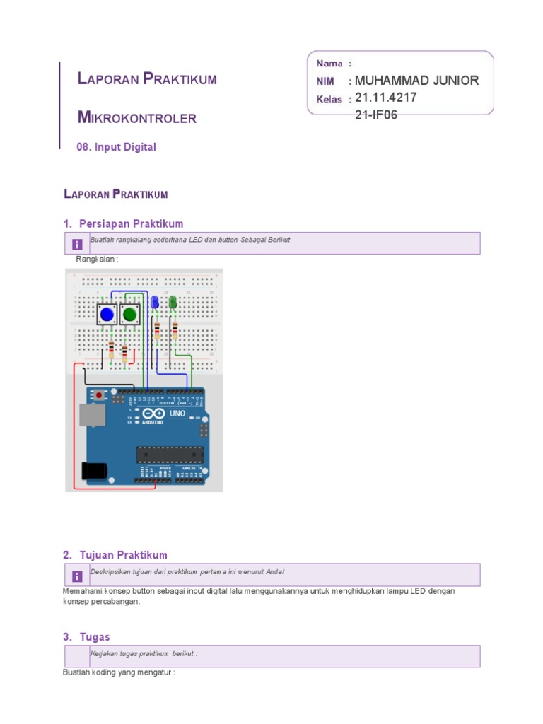 Laporan Praktikum Input Digital LED | PDF | Komputer