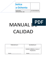 Manual de Calidad Farma Ochenta