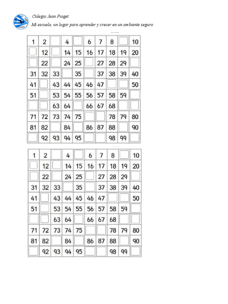 Completar Tabla de 100 PDF