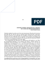 Günther Anders: Pensador de La Técnica ENL A Era Del Desfase Prometeico