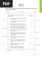 A Cinema: - 10 Questions - Look and Read. Choose The Correct Words and Write Them On The Lines. There Is One Example