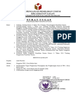 Surat Tugas: Panitia Pengawas Pemilihan Umum Kecamatan Lalan