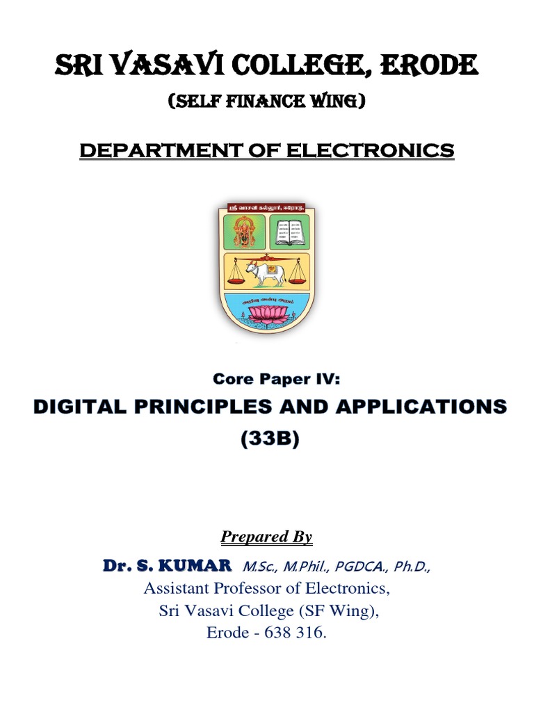 B sc electronics digital principles and applications pdf course