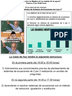 Resolución Algebraica de Sistemas de Ecuaciones de 2 Por 2