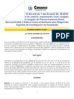 La Corte Suprema de Justicia Considerando Acuerdo Número 19-2021