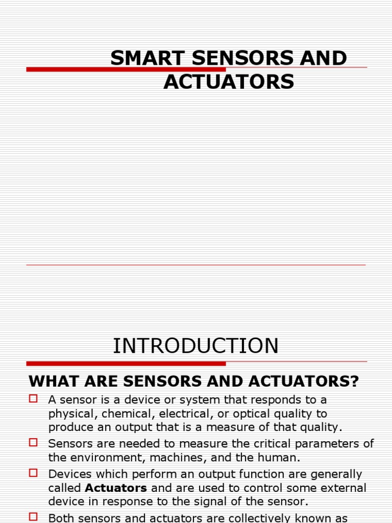 Smart Sensors and Actuators PDF Sensor Actuator