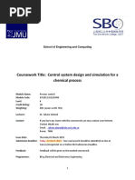 Coursework Title: Control System Design and Simulation For A Chemical Process