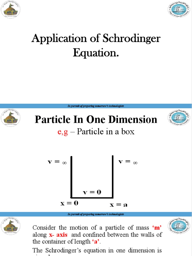 Schrodinger Equation for Particle in Box | PDF | Schrödinger Equation ...