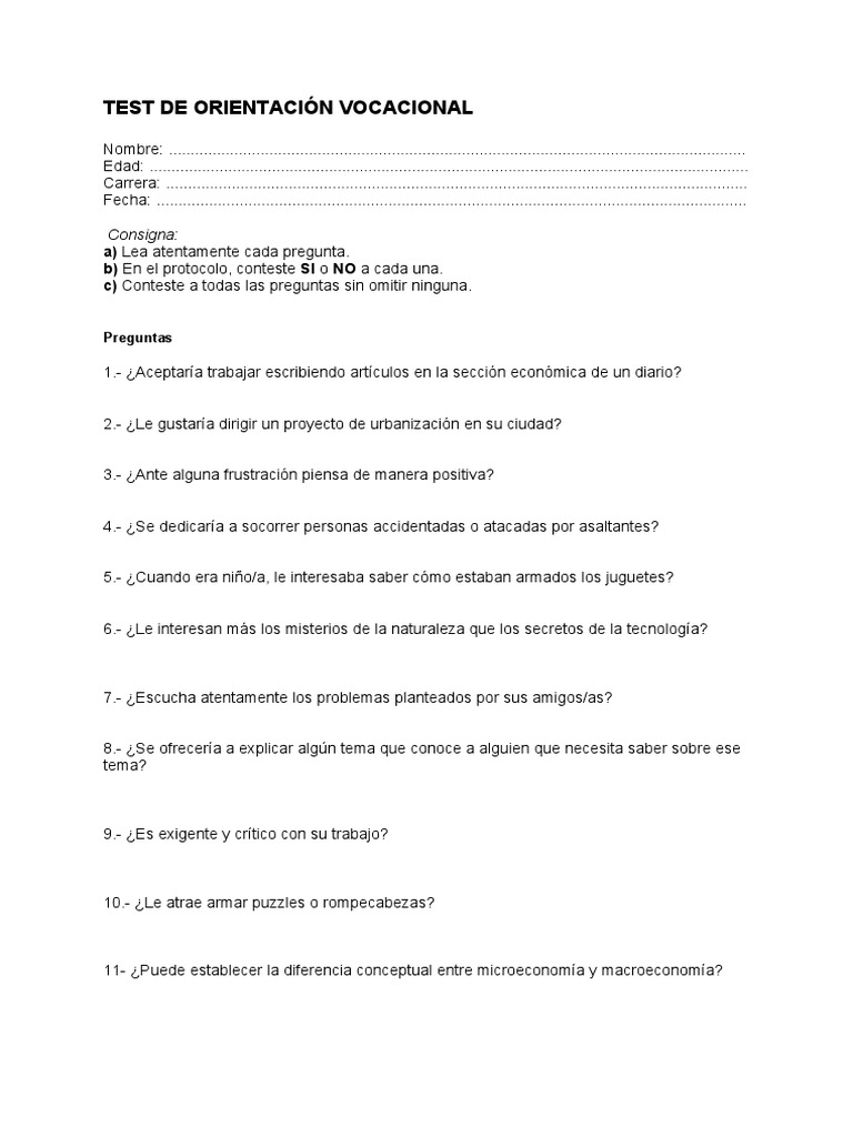 Test Vocacional PDF