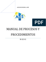 Manual de Procesos Y Procedimientos: Aguas de Sucre S.A. Esp