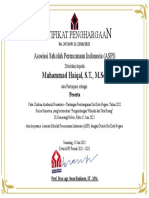 Sertifikat Diskusi Akademik Nusantara - Muhammad Haiqal ST MSC