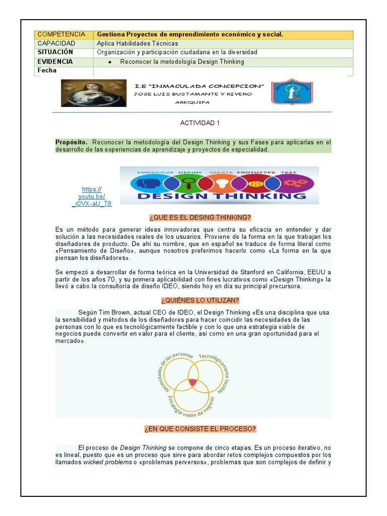 Act 1. Desing Thinking | PDF | El pensamiento de diseño | Ciencia cognitiva