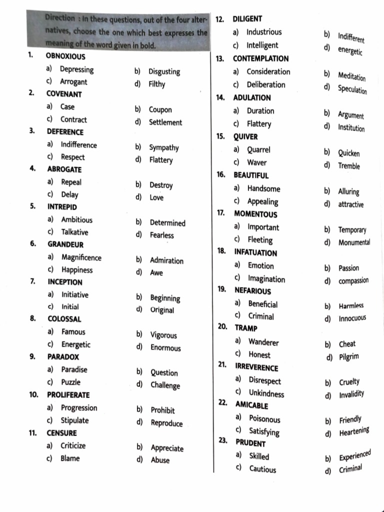 687 Synonyms PDF Psychology Subjective Experience