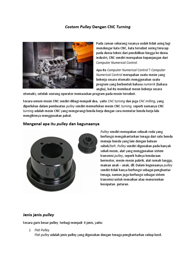 Custom Pulley CNC Turning | PDF
