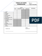 Check List Mobil Operasional: No Komponen Mobil Kondisi Keterangan Baik Tidak Baik Ada Tidak Ada