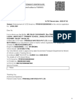 VLTD Fitment Certificate Details