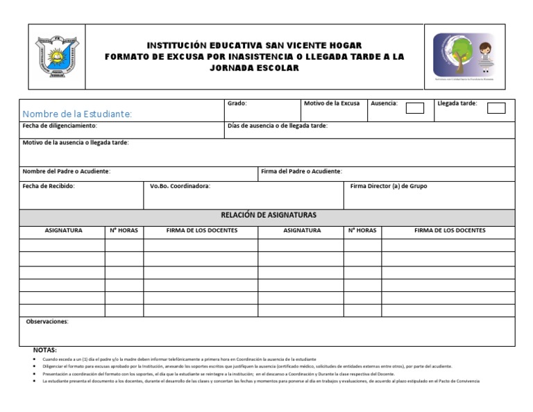 Formato de Excusa | PDF