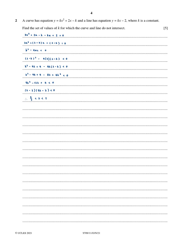q2 q3 Solution 9709 - w21 - QP - 11 | PDF | Mathematical Objects ...