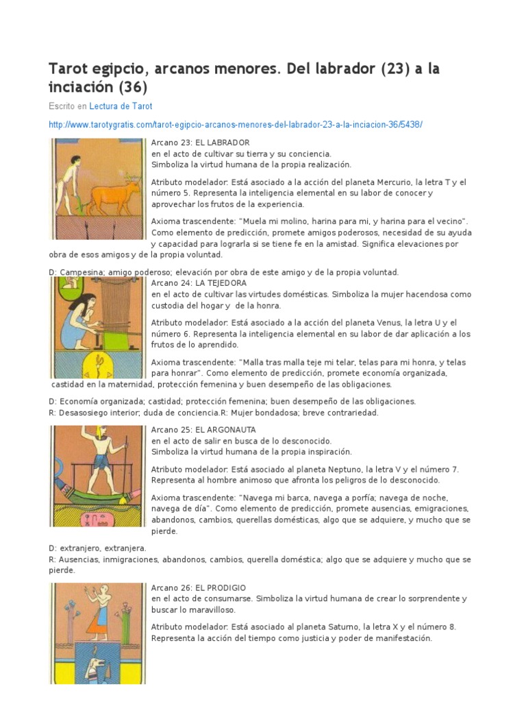 Significado de Arcanos 23 y 36 en Tarot | PDF | Filosofía | Libros para ...