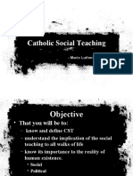 Catholic Social Teaching: - Mario Luther Debuque JR