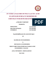 In Vitro Analysis of Poly Lactic Acid Scaffolds Surface Modified by Chitosan For Bone Regeneration
