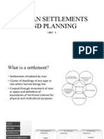 Human Settlements and Planning: Unit - 1