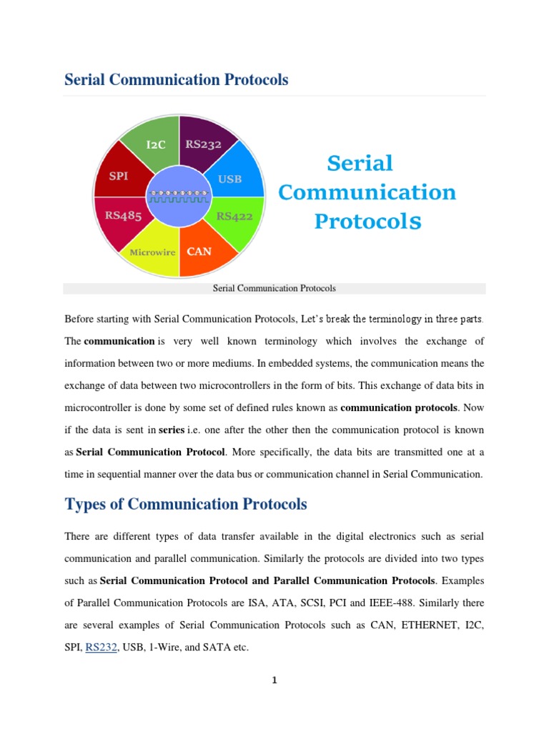 Serial Communication Protocols and RTC PDF Usb Central Processing