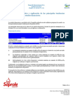 Análisis Comparativo y Explicación de Las Principales Tendencias Observadas Entre Los Estados Financieros