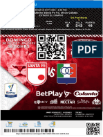 Independiente Santa Fe vs. Once Caldas: DOM 30 OCT 2022 - 4:00 PM Estadio El Campin Fila Puerta Silla
