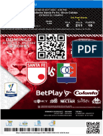 Independiente Santa Fe vs. Once Caldas: DOM 30 OCT 2022 - 4:00 PM Estadio El Campin Fila Puerta Silla