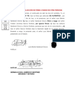 Acta de Legalización de Firma A Ruego de Otra Persona