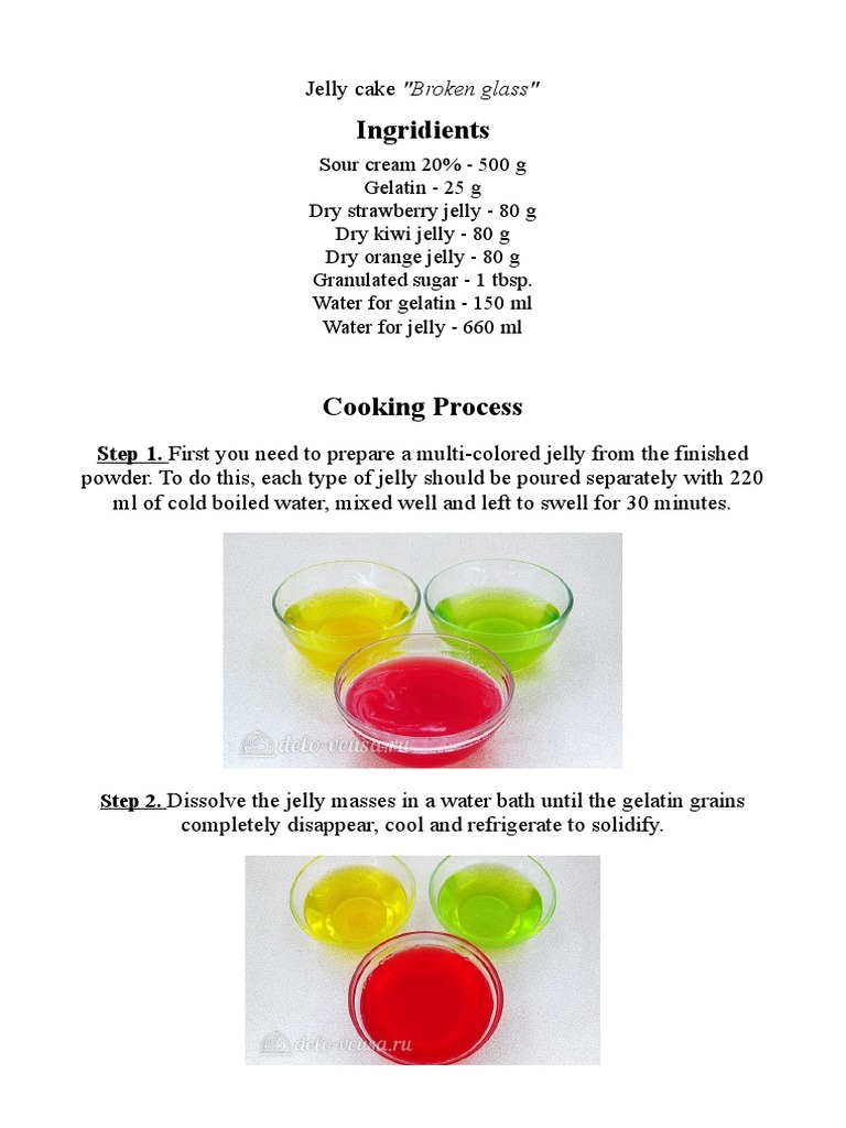 Broken Glass Jelly Cake Recipe | PDF