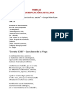 Poemas para Versificación Castellana: "Coplas Por La Muerte de Su Padre" - Jorge Manrique