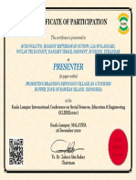 Presenter: Certificate of Participation
